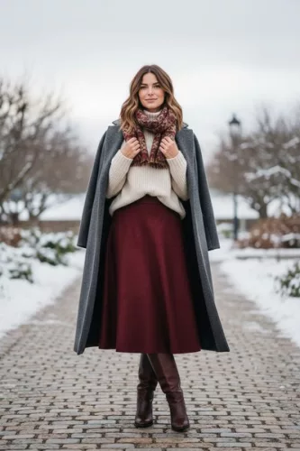 Key Fashion női szoknya - 25670WSZ-bordo