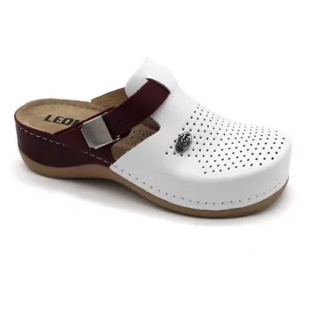 Leon Comfort női papucs - 901 Fehér/Piros