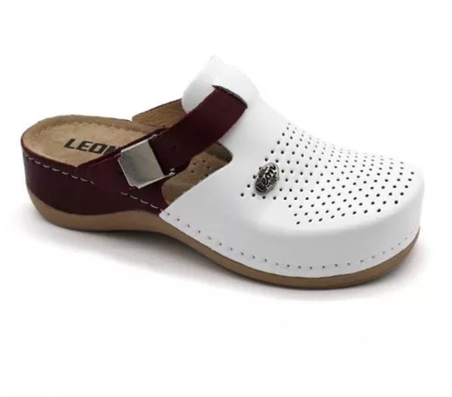 Leon Comfort női papucs - 901 Fehér/Piros