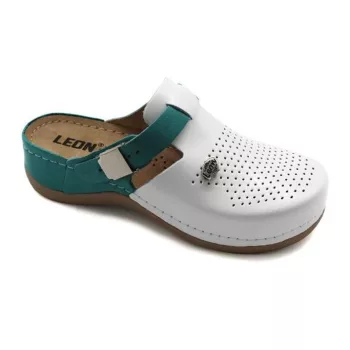 Leon Comfort női papucs - 901 Fehér/Türkiz