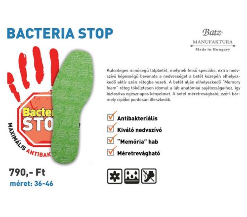 Batz talp betét unisex Talpbetét - 907 Bacteria Stop