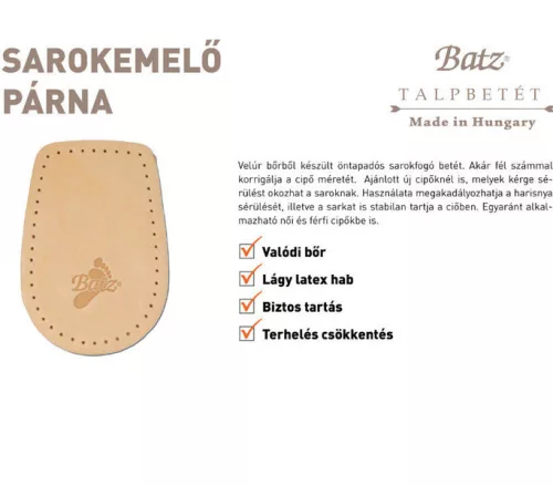 Batz talp betét unisex Talpbetét - 955 Sarokemelő párna