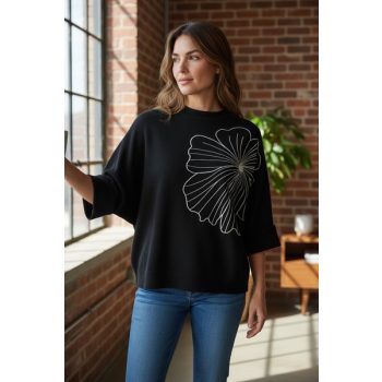 Key Fashion női pulóver - M25781P-fekete