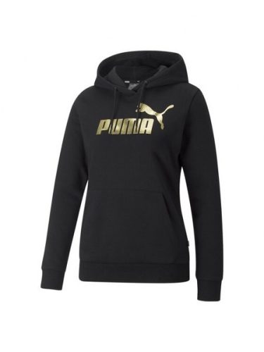 Puma ESS+ Metallic Logo Hoodie FL Puma Black- Női pulóver - SM-849958-01