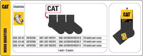 Caterpillar CAT AV782BB 3-PACK RVID MUNKAZOKNI, SZRKE Női zokni - SM-CAT-00292