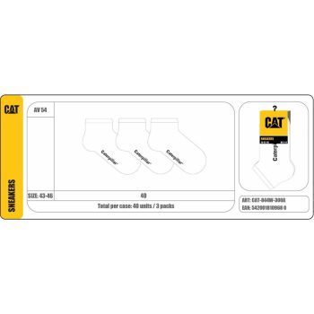   Caterpillar CAT AV54 3-pack bokazokni fehér Női zokni - SM-CAT-844W-300A
