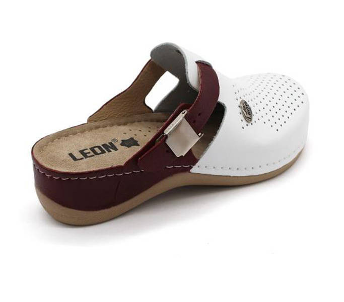 Leon Comfort női papucs - 901 Fehér/Piros