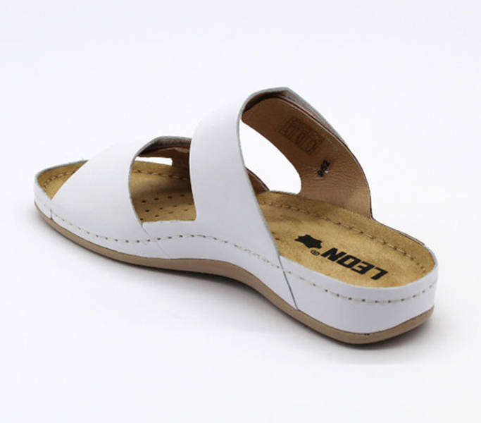 Leon Comfort női papucs - 952 White/Brown